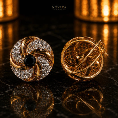 Aurelia Vortice Crystal Stud Earrings