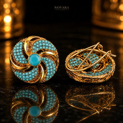 Aurelia Vortice Crystal Stud Earrings