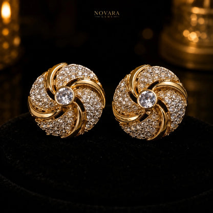 Aurelia Vortice Crystal Stud Earrings