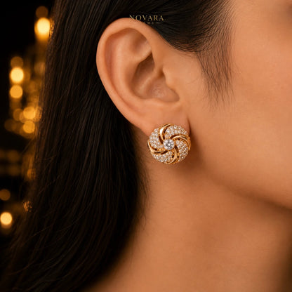 Aurelia Vortice Crystal Stud Earrings