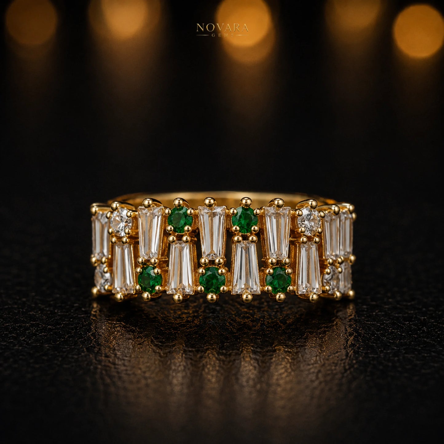 Celeste Baguette Zircon Ring – Adjustable