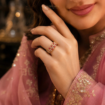 Celeste Baguette Zircon Ring – Adjustable