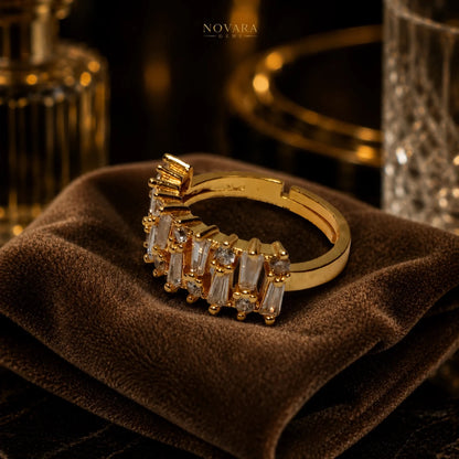 Celeste Baguette Zircon Ring – Adjustable