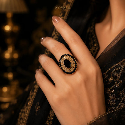 Noir Royale Halo Statement Ring