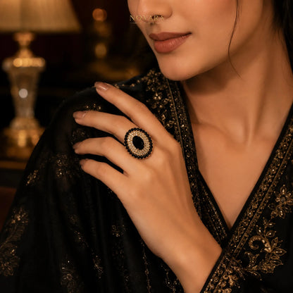Noir Royale Halo Statement Ring