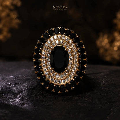 Noir Royale Halo Statement Ring