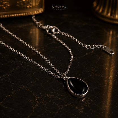Obsidian Drop Necklace