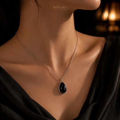 Obsidian Drop Necklace