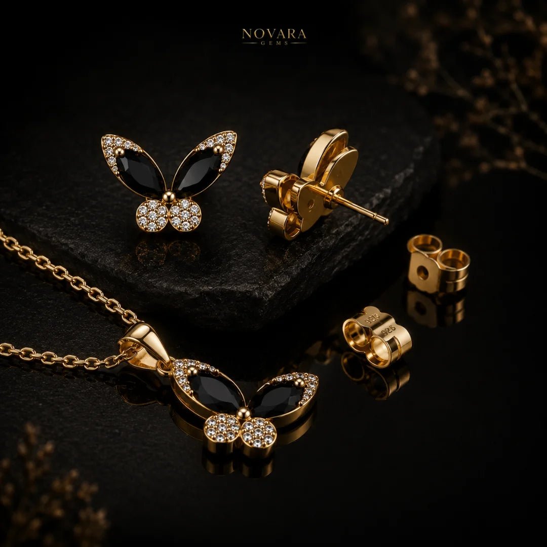 Obsidian Papillon Jewelry Set