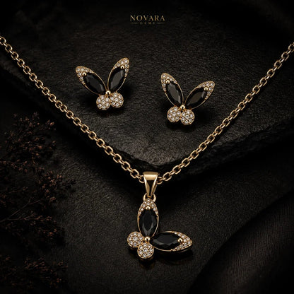 Obsidian Papillon Jewelry Set