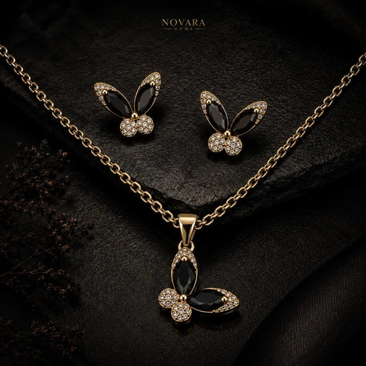Obsidian Papillon Jewelry Set