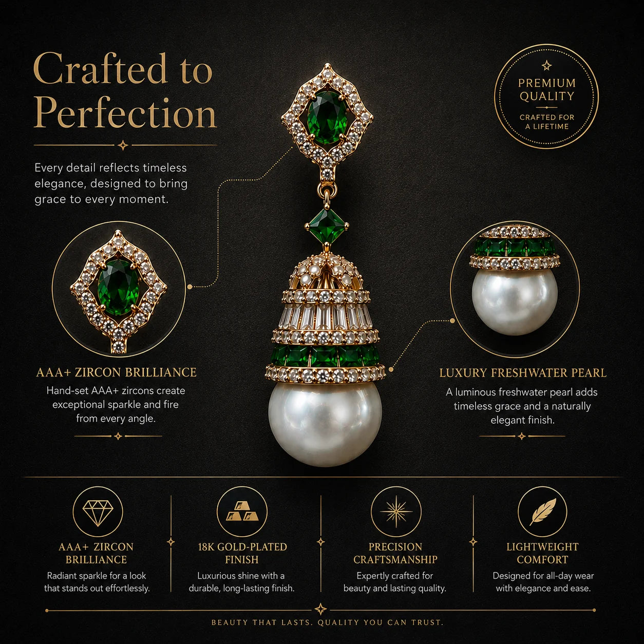 Regalia Pearl Drop Earrings