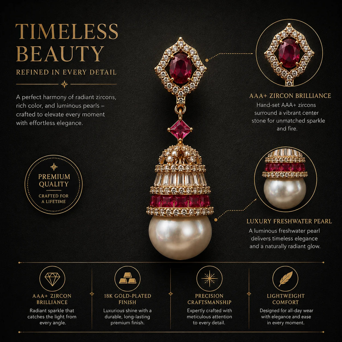 Regalia Pearl Drop Earrings