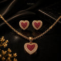 Ruby Heart Jewelry Set