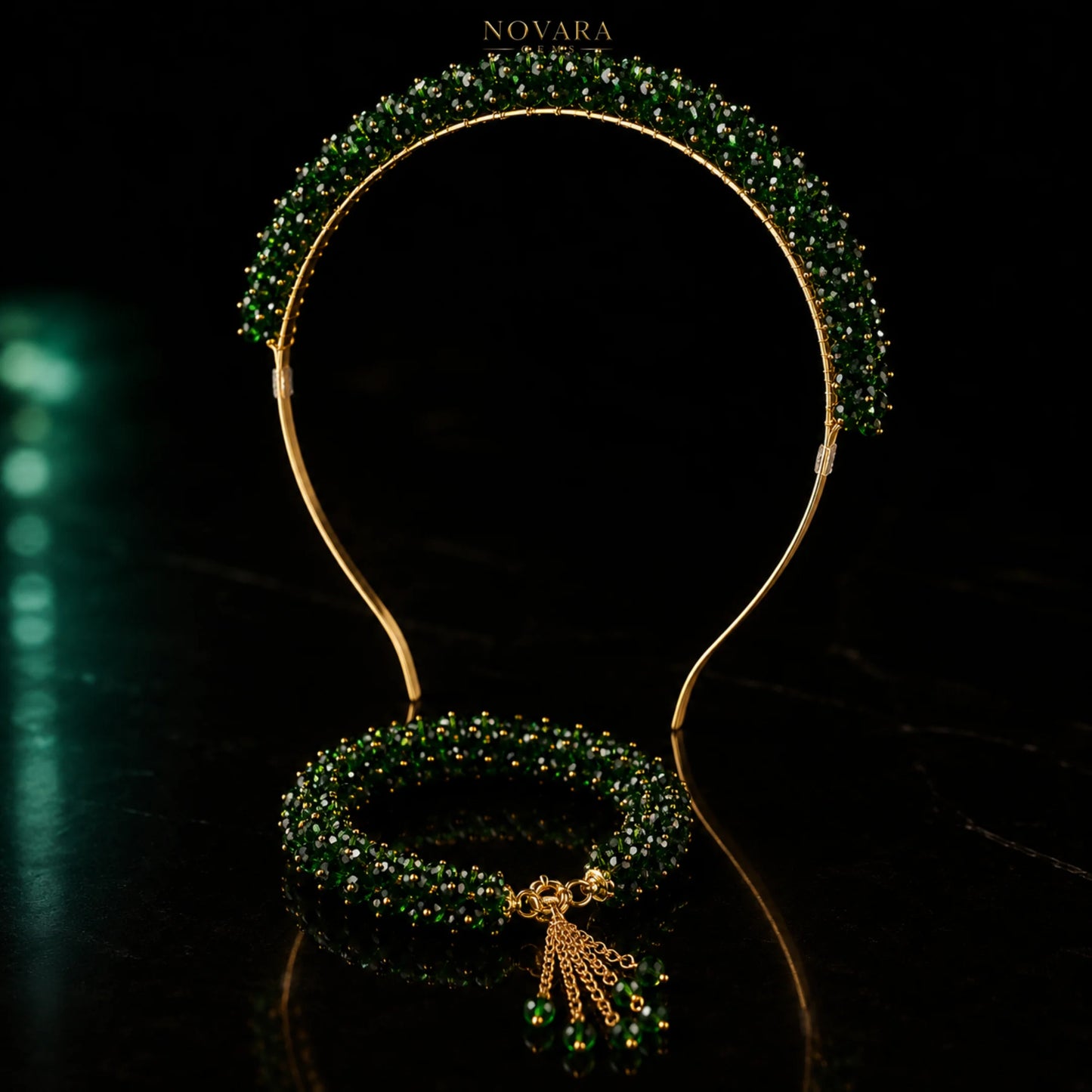 Ruby Royale Crystal Hairband & Bracelet Set