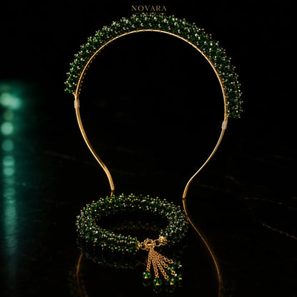Ruby Royale Crystal Hairband & Bracelet Set