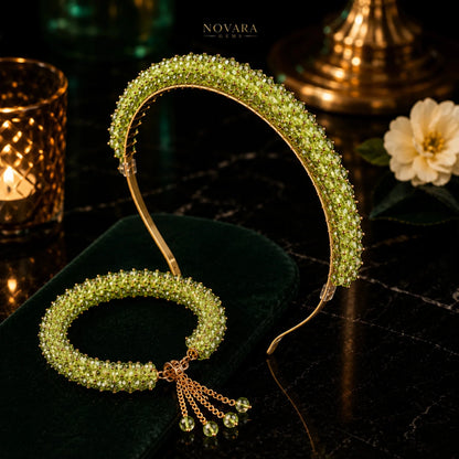 Ruby Royale Crystal Hairband & Bracelet Set