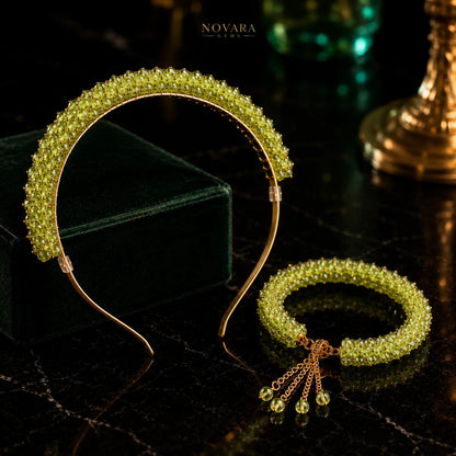 Ruby Royale Crystal Hairband & Bracelet Set