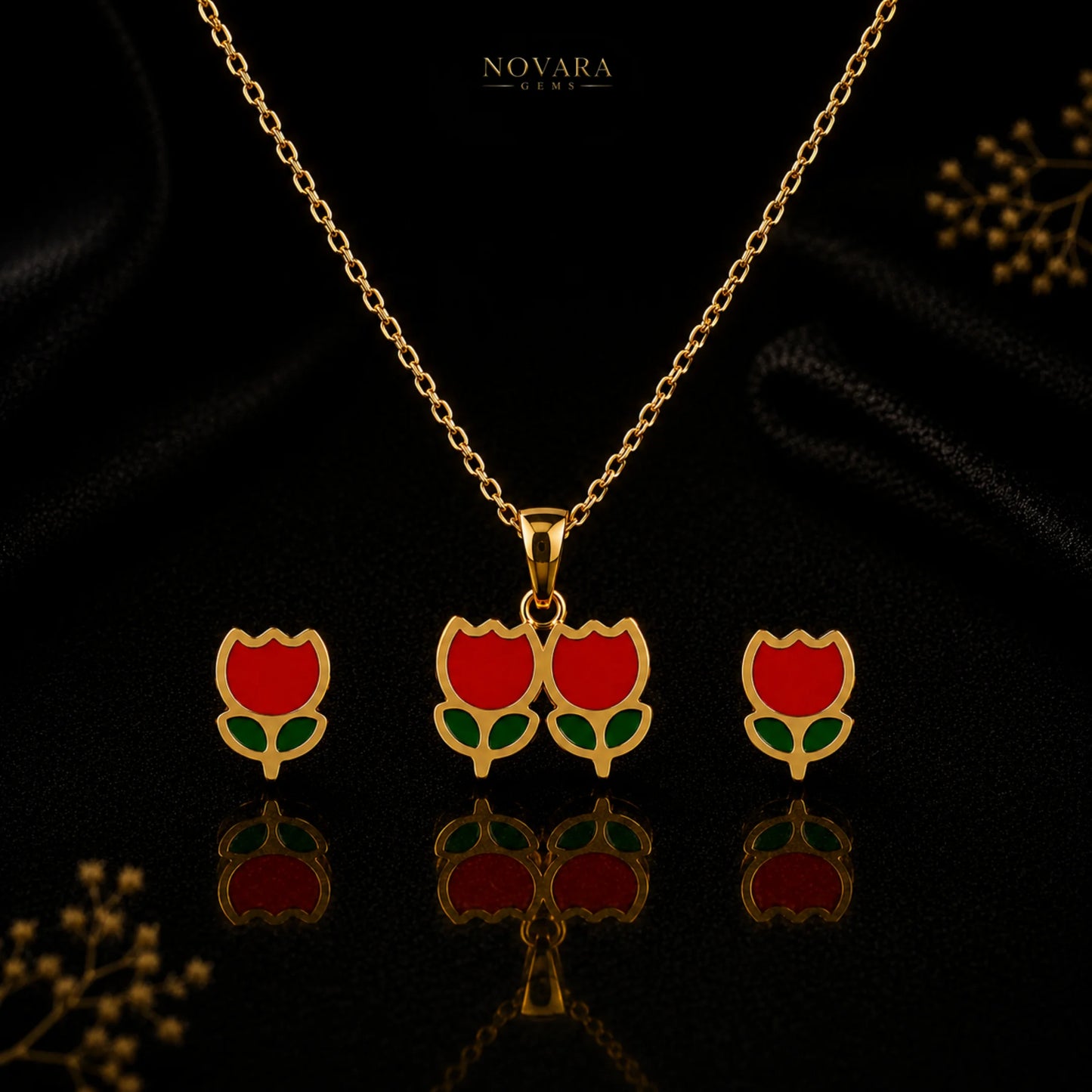 Scarlet Tulip Jewelry Set