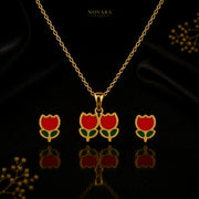 Scarlet Tulip Jewelry Set