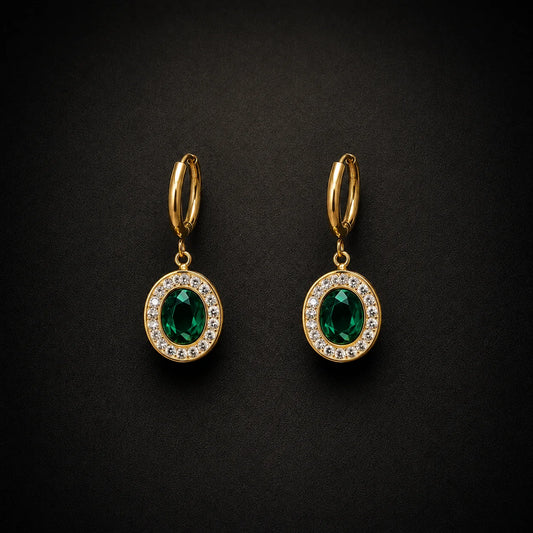 VERDANT ÉCLAT OVAL EARRINGS