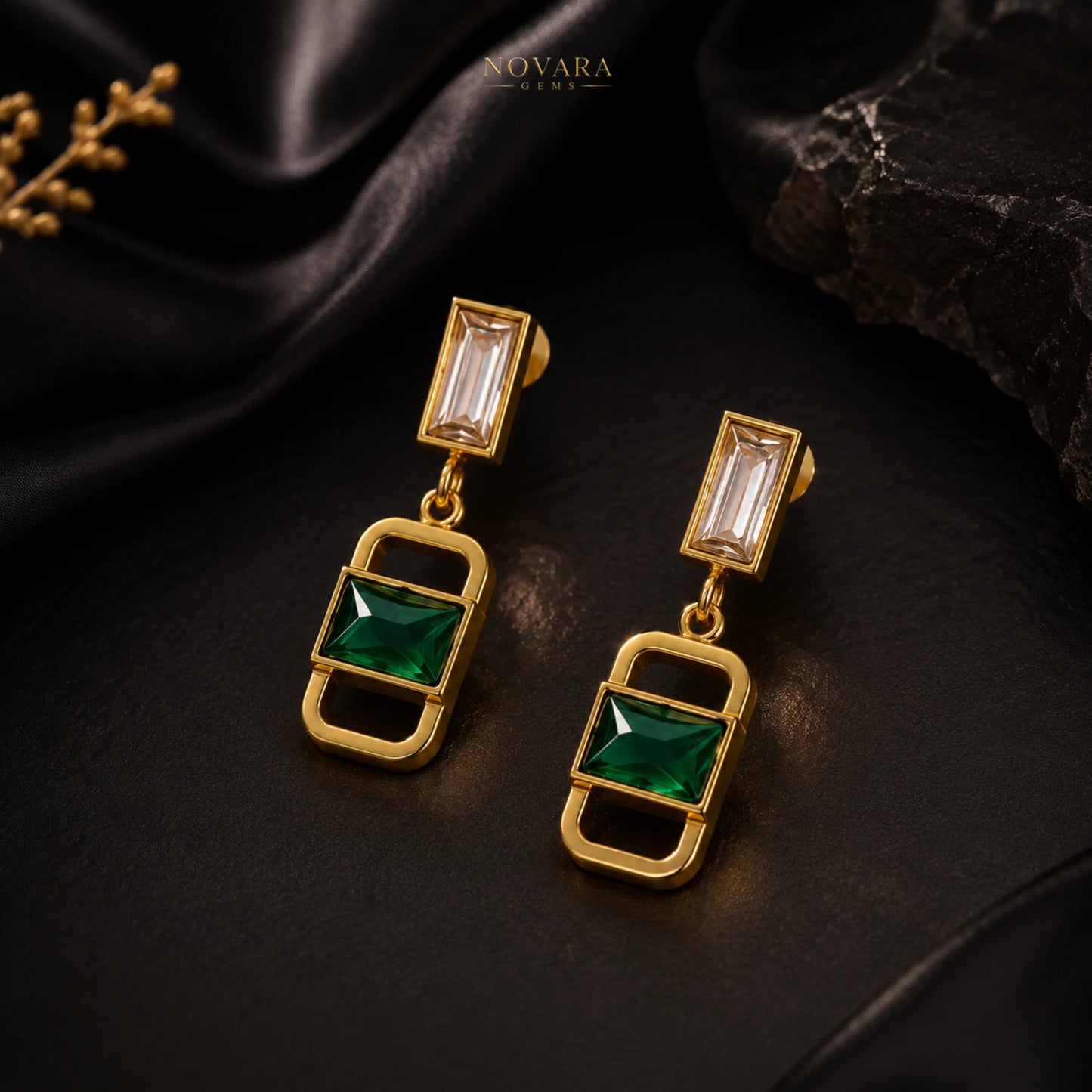 Verdara Emerald Link Earrings